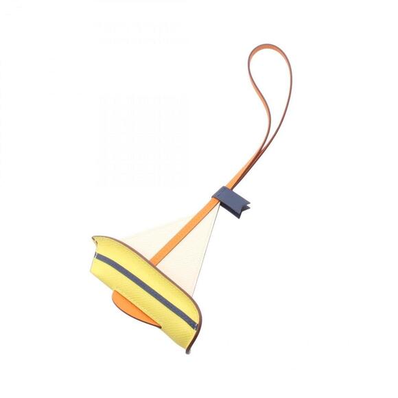 HERMES Orange Leather Charm - Picture 1 of 4